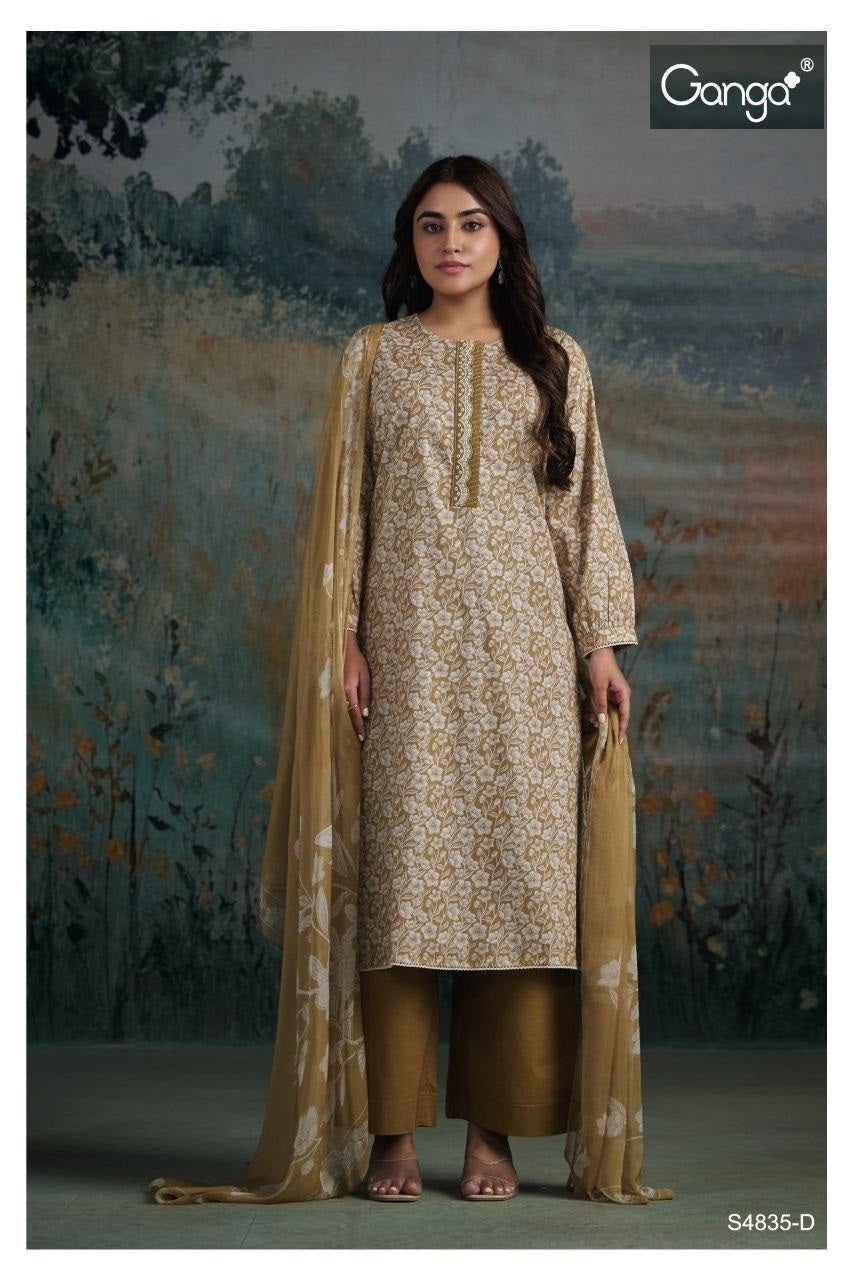 Aaditri S4835 Ganga Cotton Pant Style Suits Exporter India