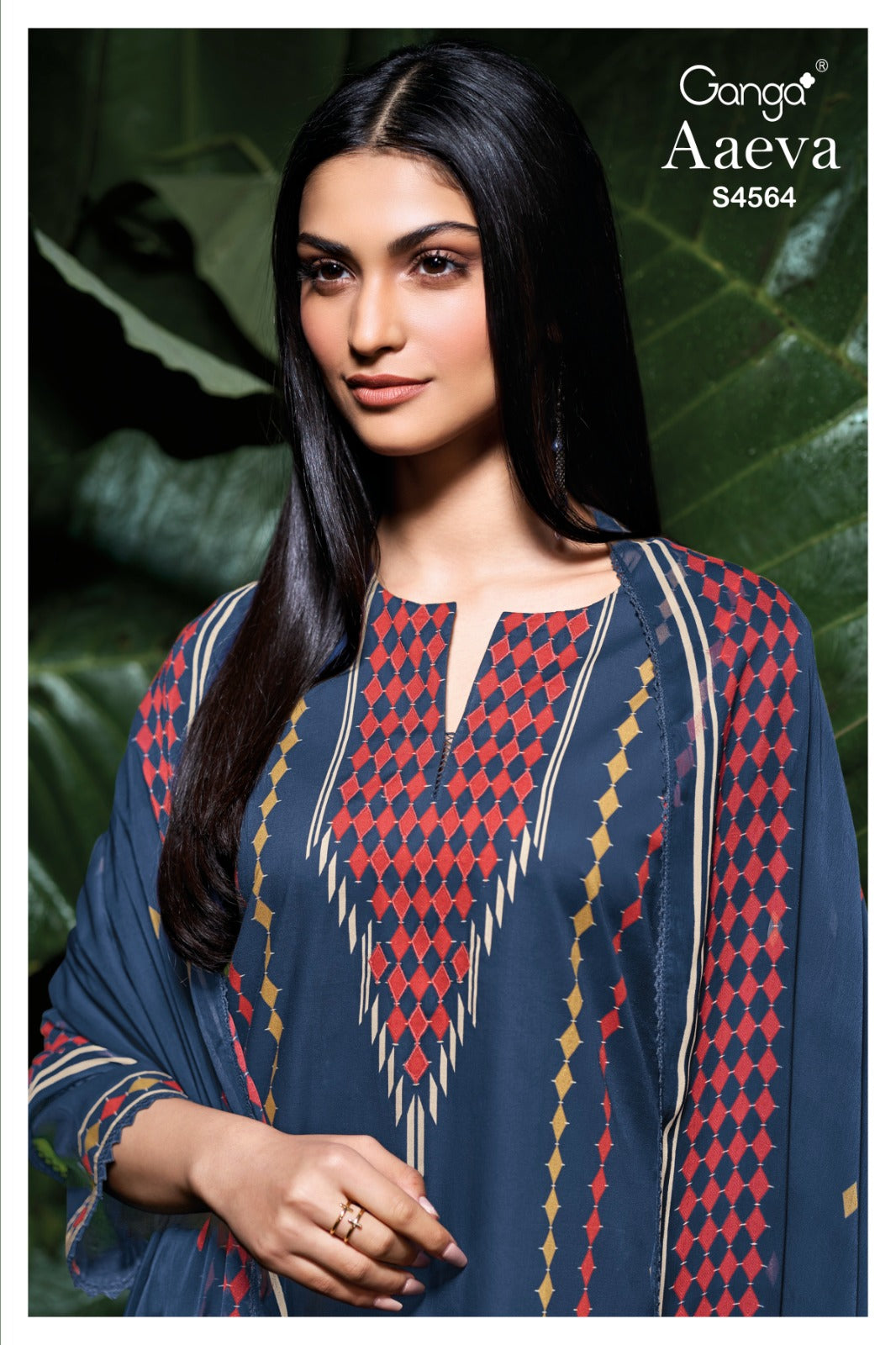 Aaeva 4564 Ganga Cotton Satin Plazzo Style Suits Supplier India