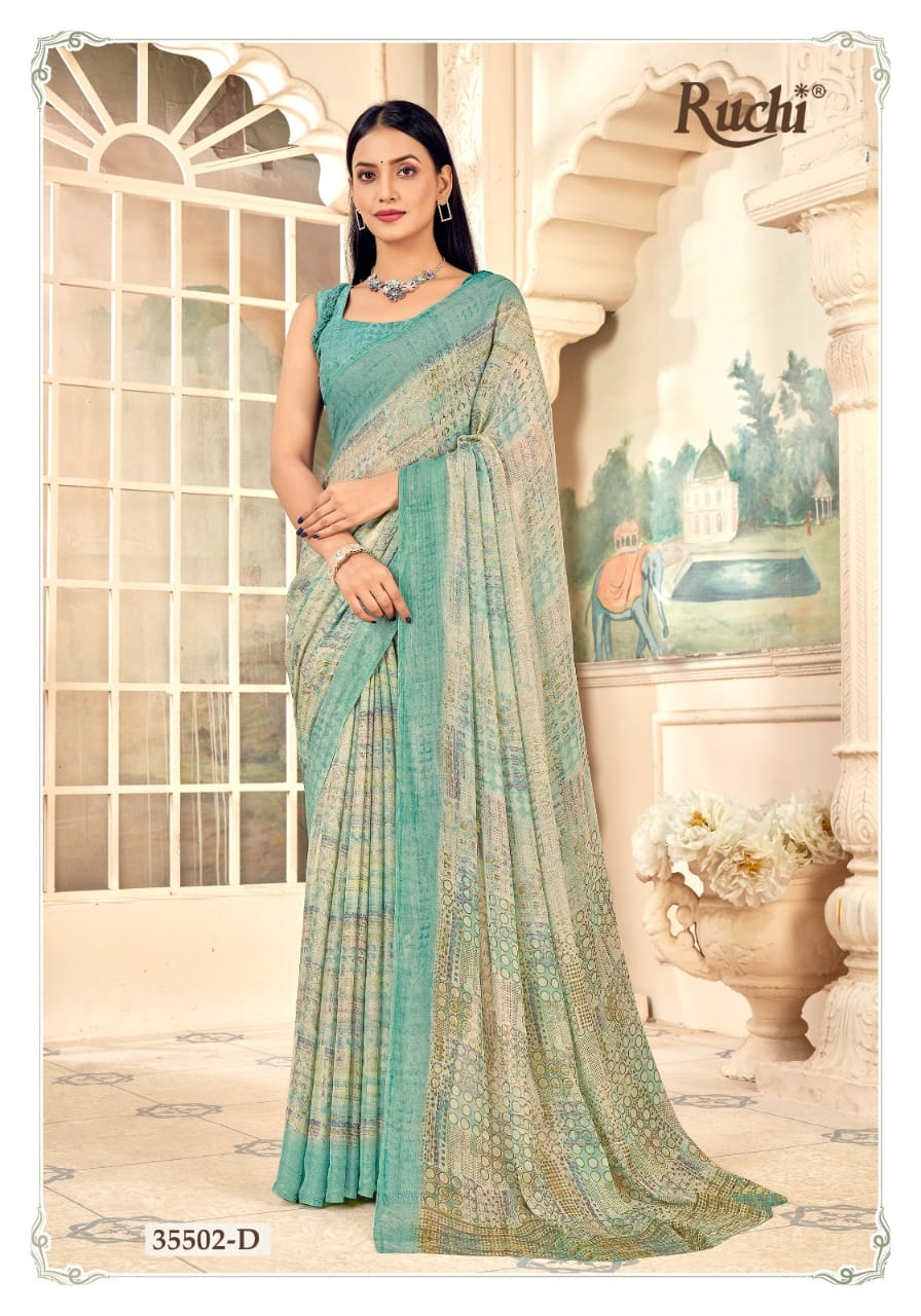Aahana 5 Ruchi Chiffon Sarees Wholesaler Ahmedabad