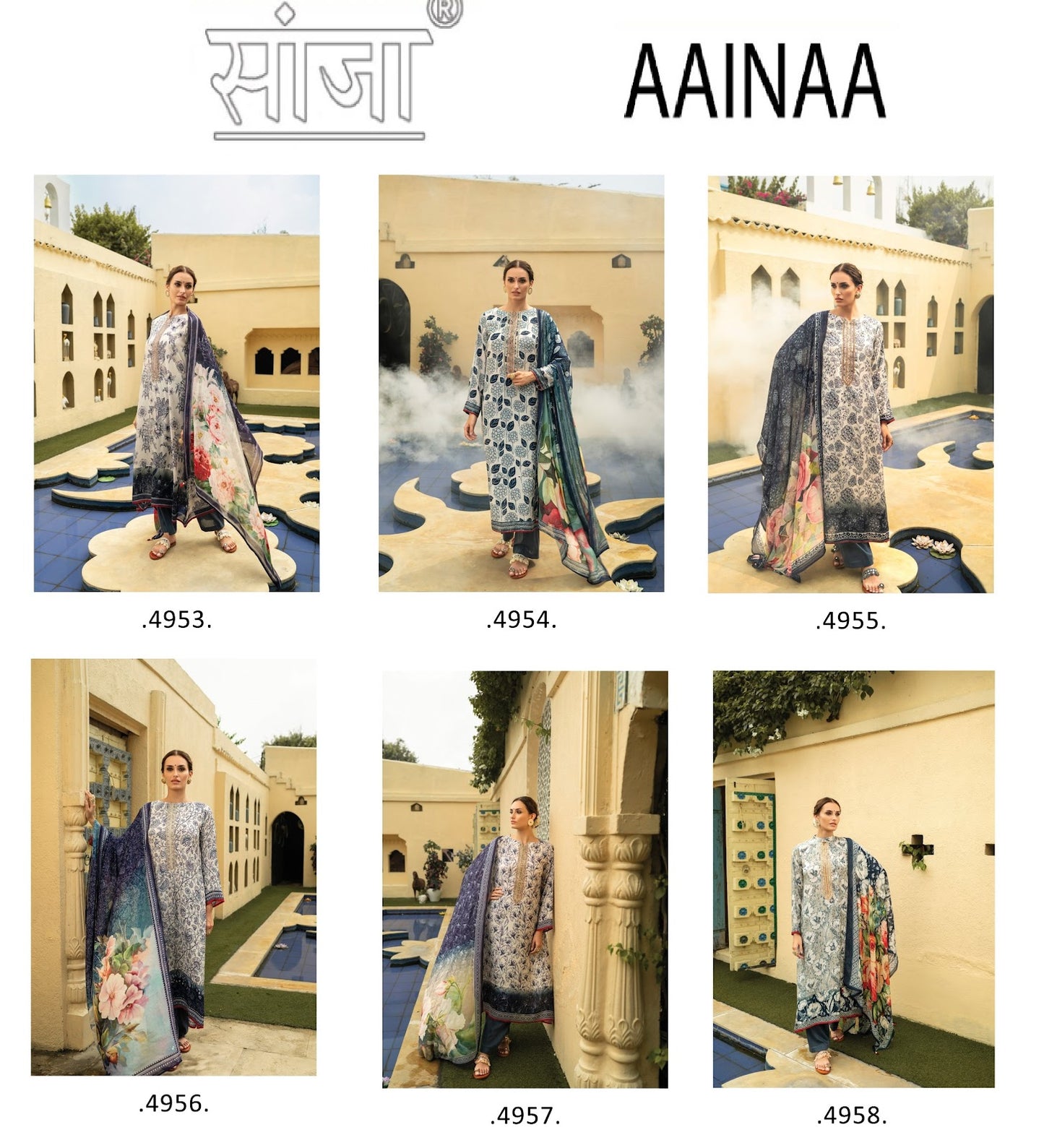 Aaina Sanjha Viscose Maslin Pant Style Suits Wholesale Price