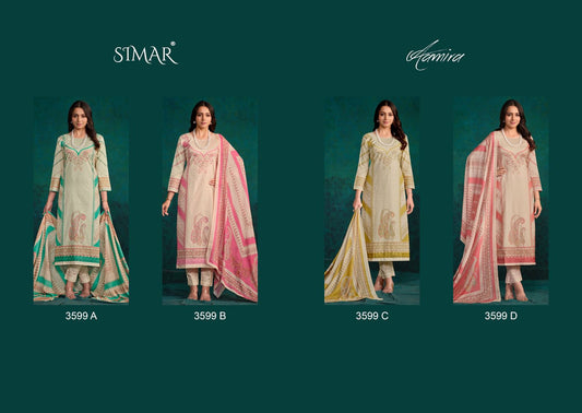 Aamira Simar Lawn Cotton Pant Style Suits