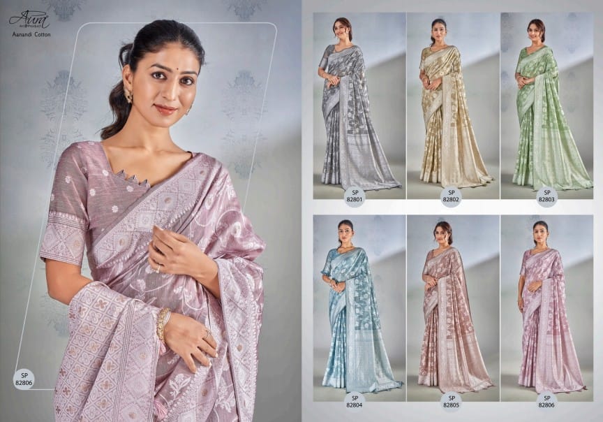 Aanandi Cotton Aura Sarees