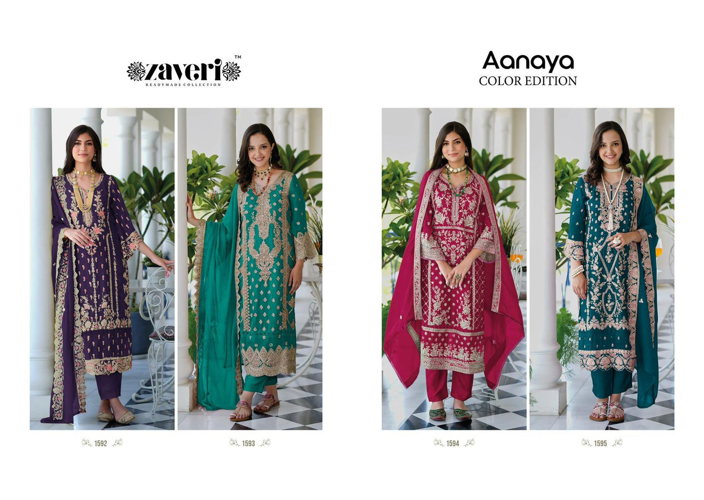 Aanaya Color Edition Zaveri Organza Readymade Suits Supplier Ahmedabad