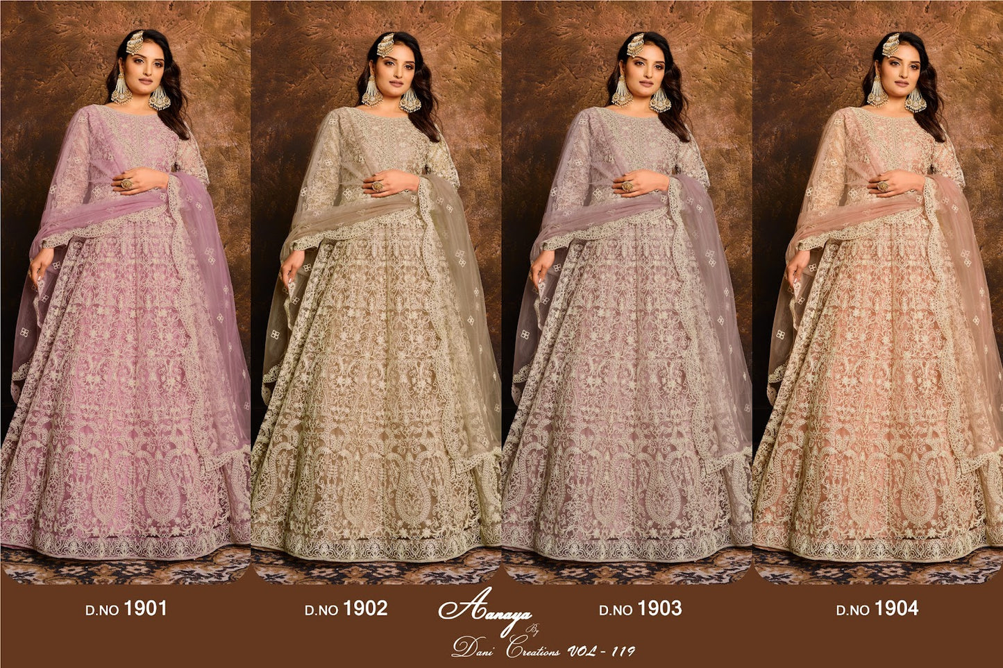 Aanaya Vol 119 Dani Creation Net Pakistani Salwar Suits Wholesale Rate