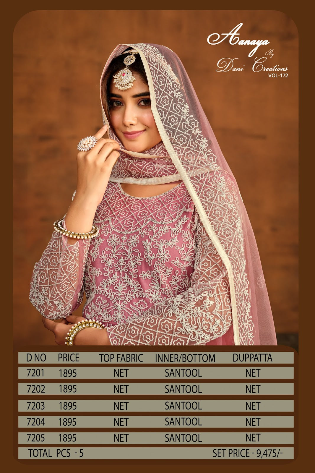 Aanaya Vol 172 Dani Creation Net Pakistani Salwar Suits Exporter