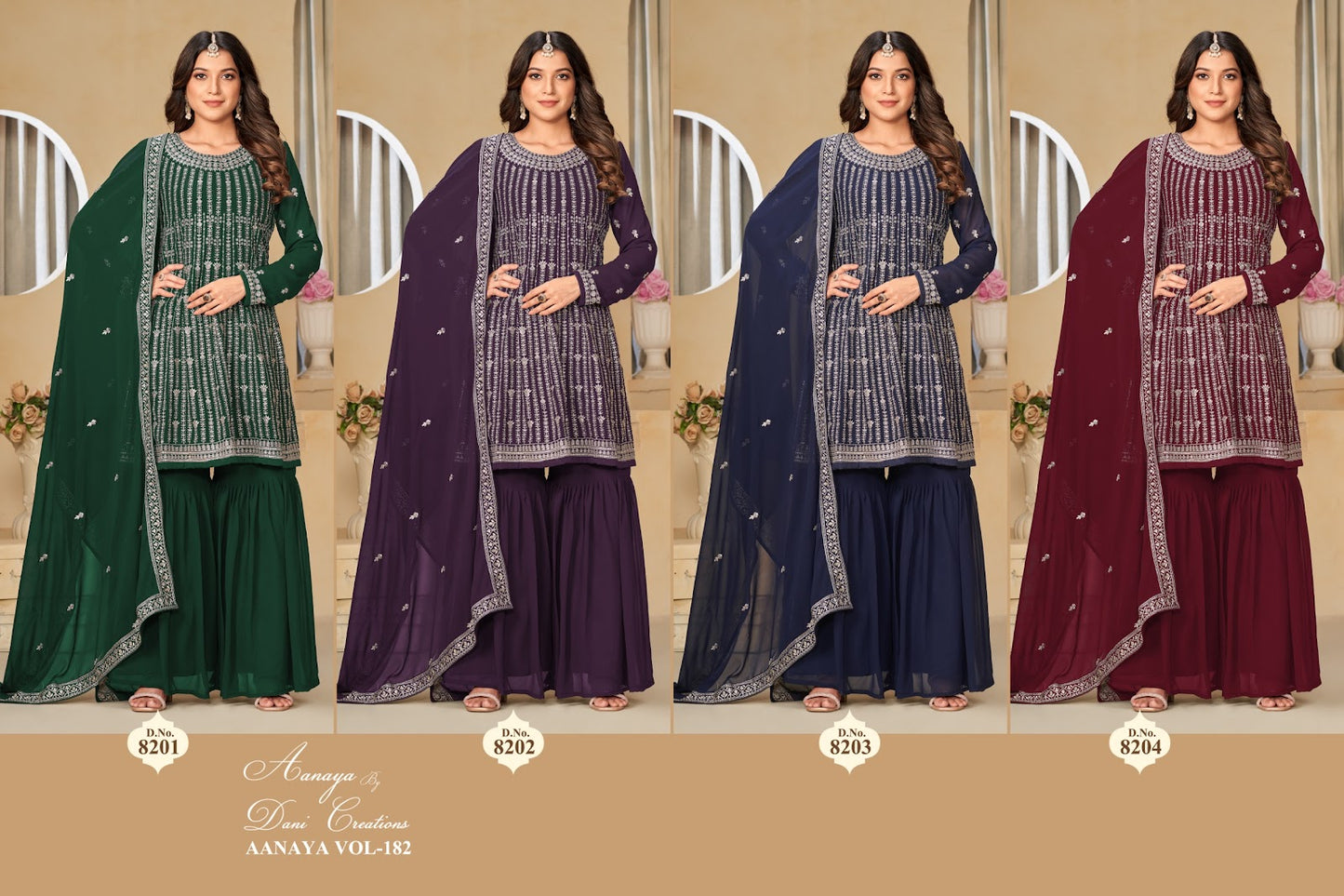 Aanaya Vol 182 Dani Creation Faux Georgette Sharara Style Suits
