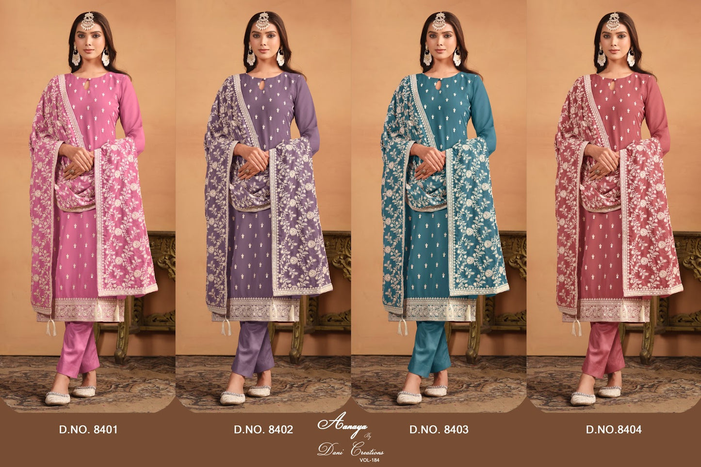 Aanaya Vol 184 Dani Creation Georgette Pant Style Suits