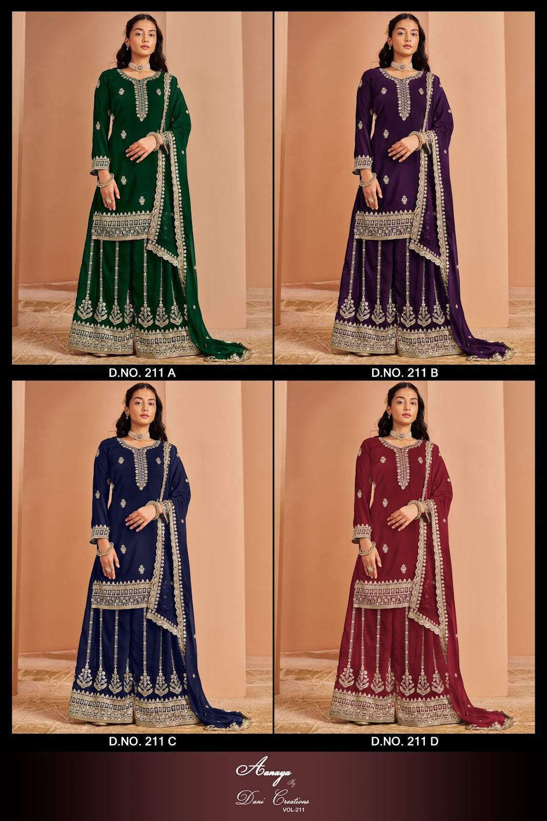 Aanaya Vol 211 Dani Creation Faux Georgette Pakistani Salwar Suits Manufacturer