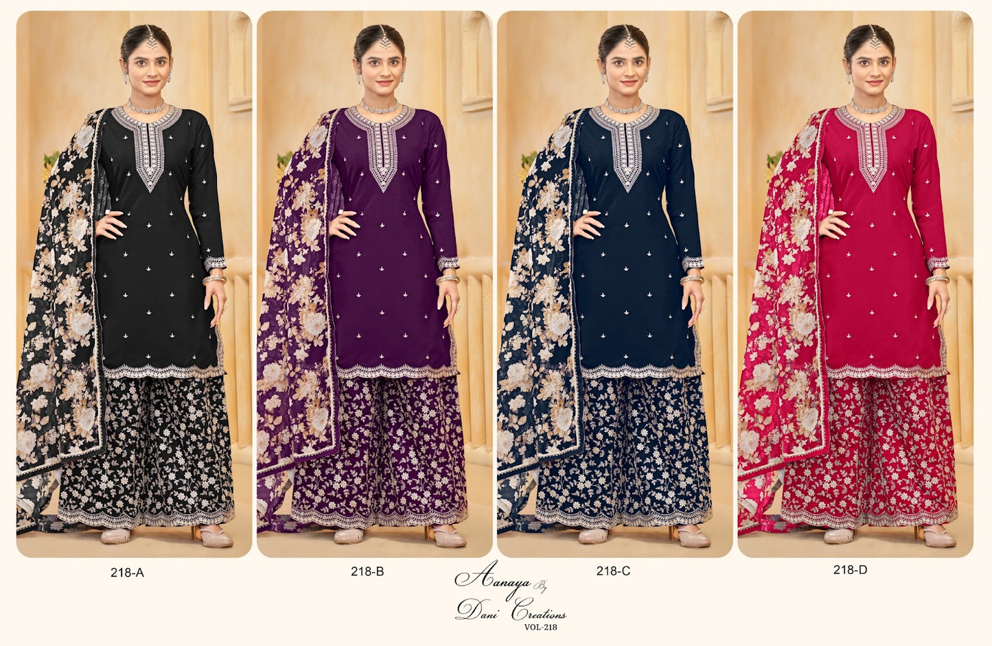 Aanaya Vol 218 Dani Creation Roman Silk Pakistani Readymade Suits Supplier India