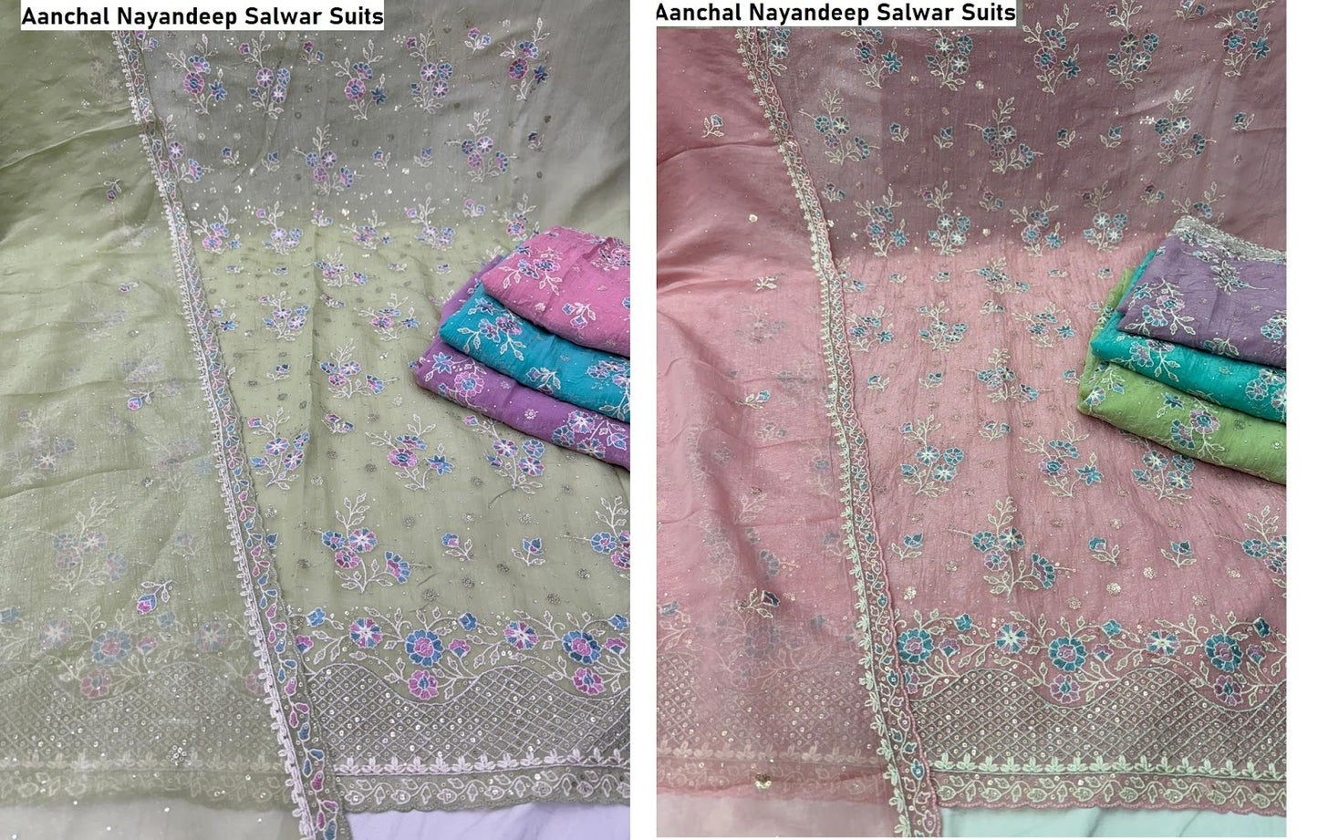 Aanchal Nayandeep Crunchy Silk Salwar Suits Manufacturer Ahmedabad