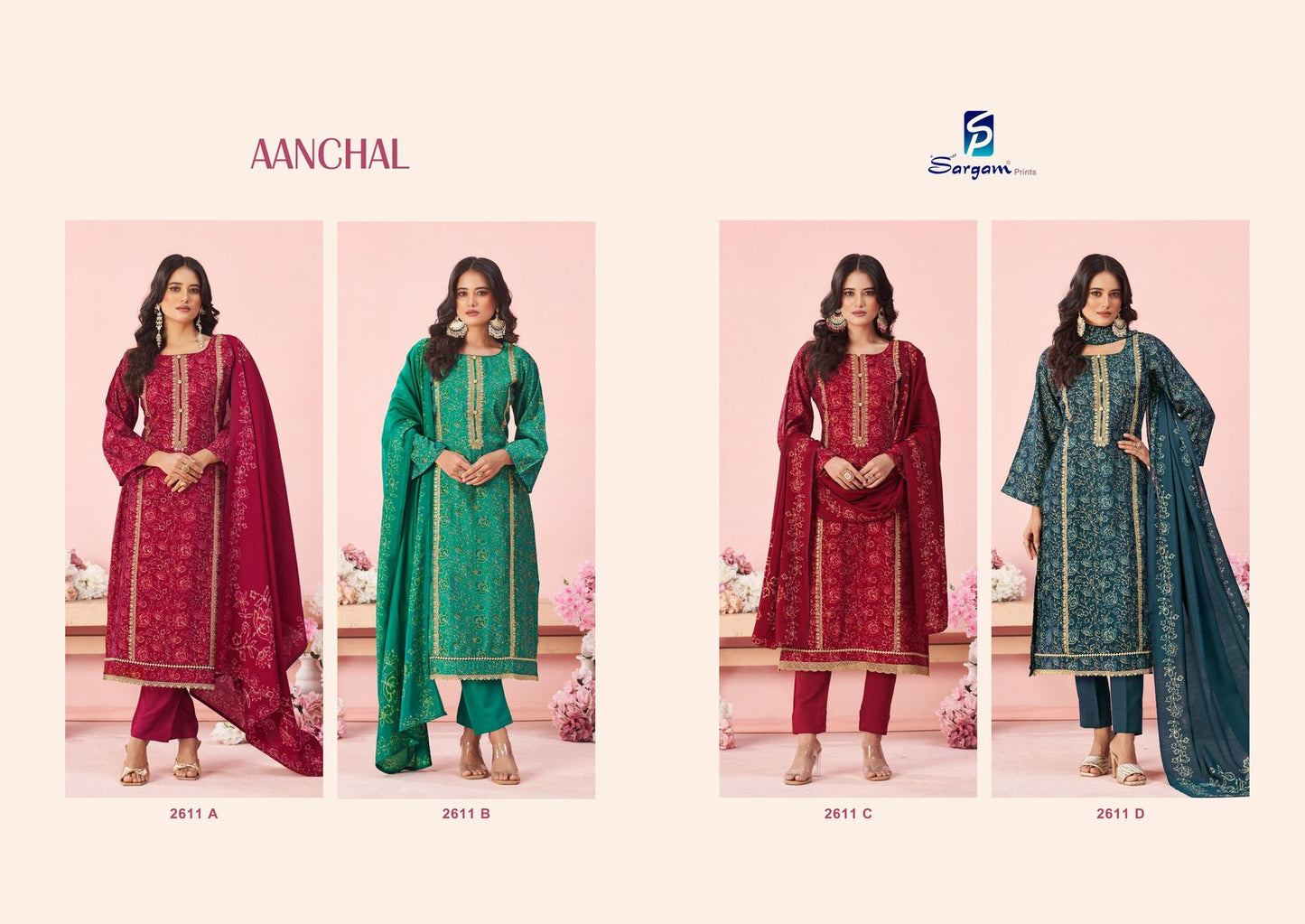 Aanchal Sangam Prints Viscose Modal Pant Style Suits Wholesale Rate