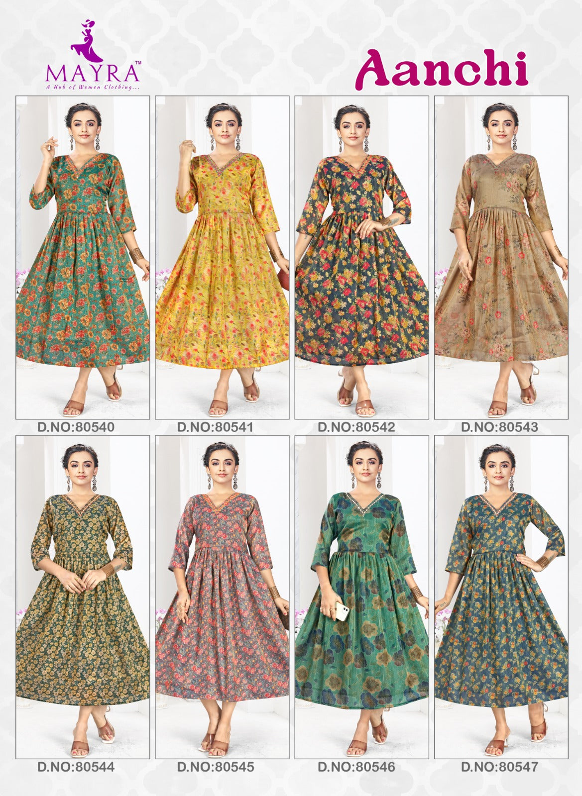 Aanchi Mayra Erode Silk Anarkali Kurtis