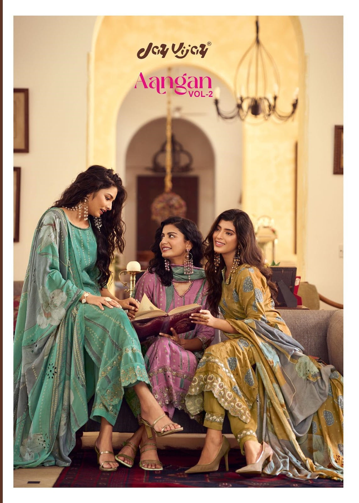 Aangan Vol 2 Jay Vijay Muslin Silk Pant Style Suits Wholesale Price