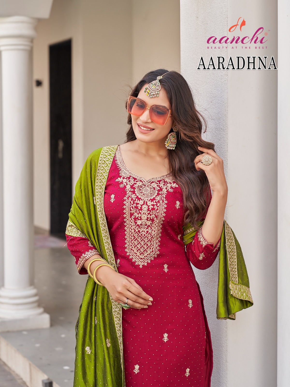 Aaradhna Aanchi Vichitra Silk Readymade Pant Style Suits Wholesaler Gujarat