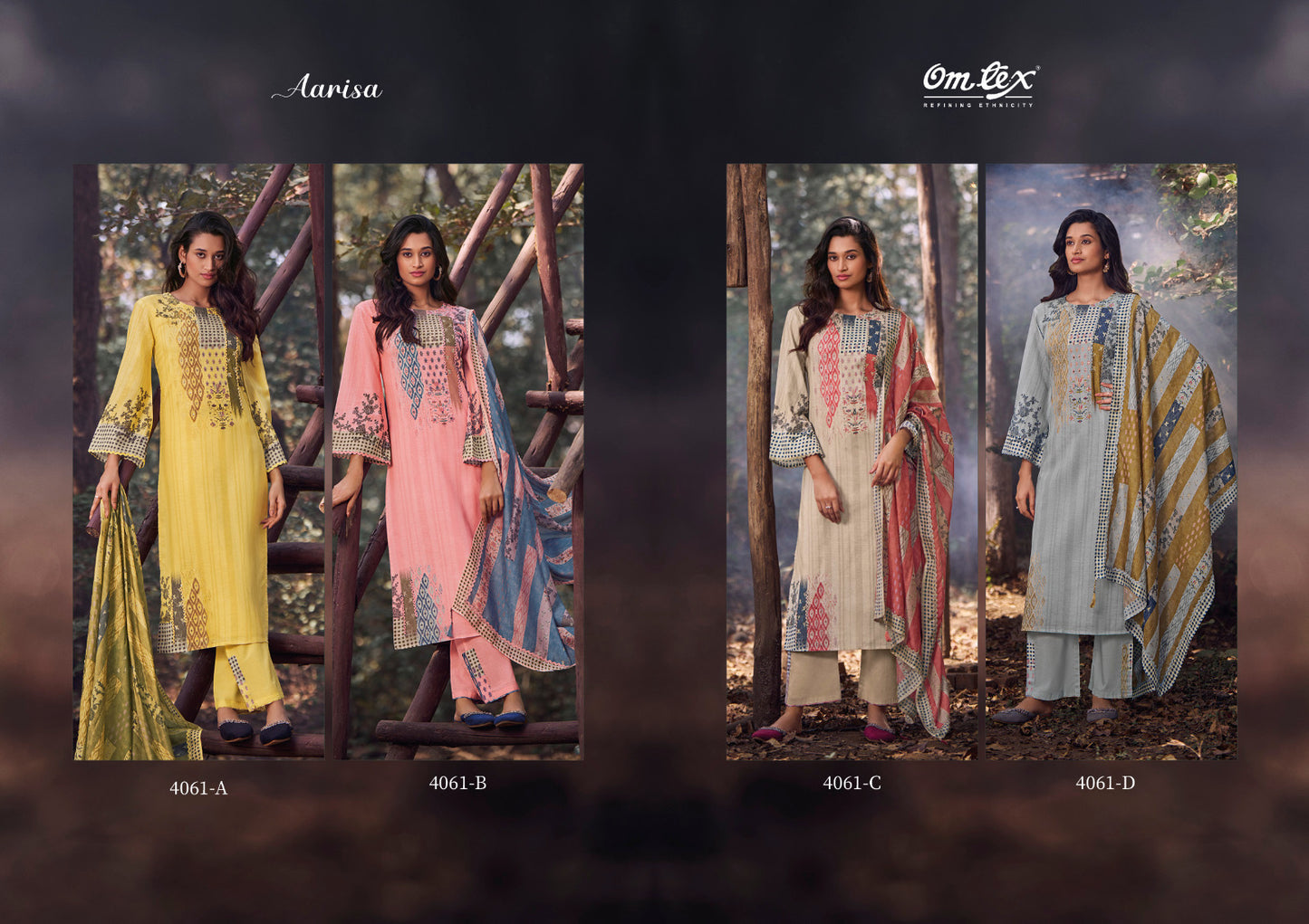 Aarisa Omtex Cotton Linen Plazzo Style Suits