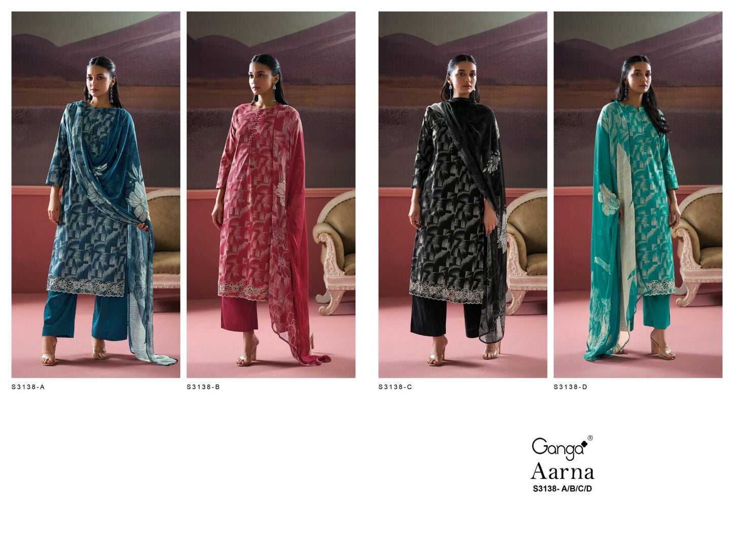 Aarna S3138 Ganga Cotton Plazzo Style Suits Wholesale Price