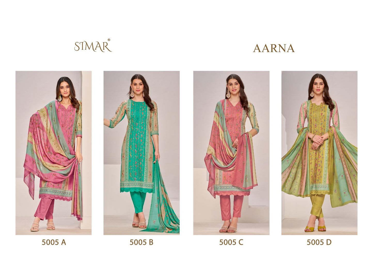 Aarna Simar Lawn Cotton Pant Style Suits Supplier Ahmedabad