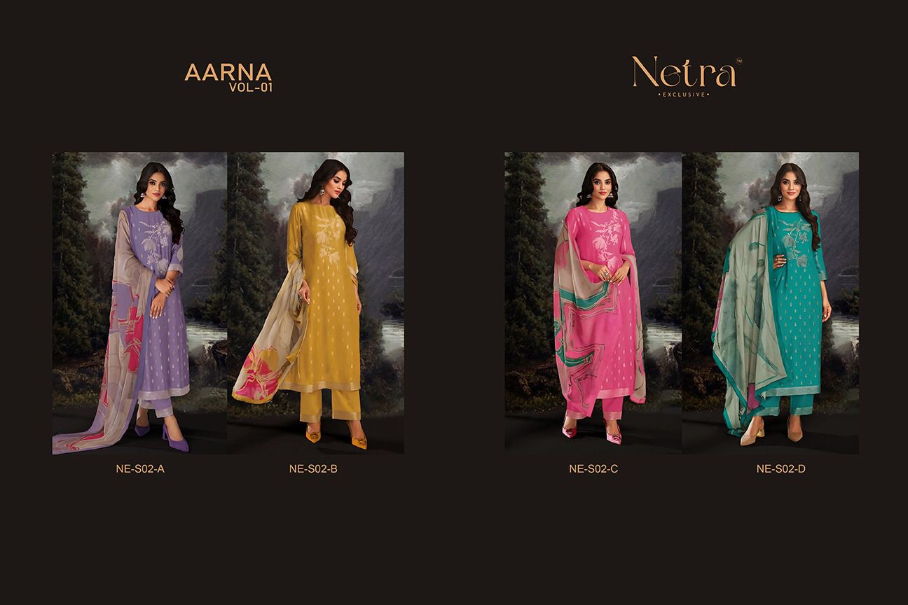 Aarna Vol 1 Netra Muslin Plazzo Style Suits Exporter Gujarat