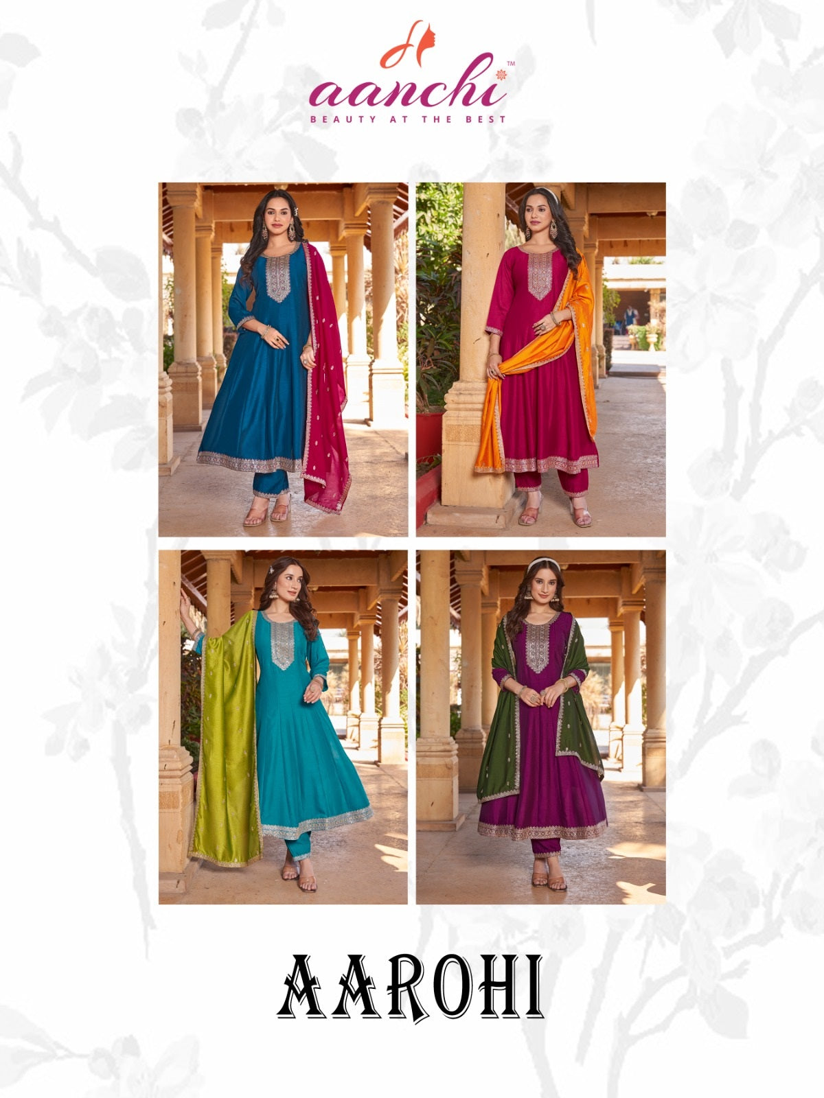 Aarohi Aanchi Vichitra Silk Readymade Anarkali Suits Exporter Ahmedabad