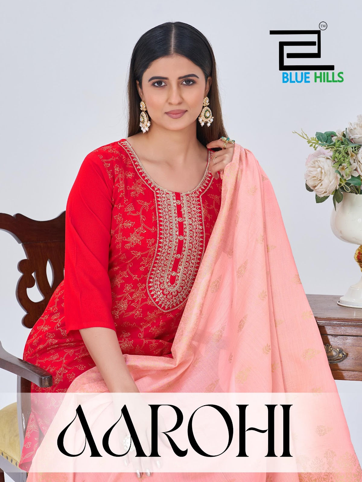 Aarohi Blue Hills Rayon Foil Readymade Anarkali Suits Wholesaler Ahmedabad