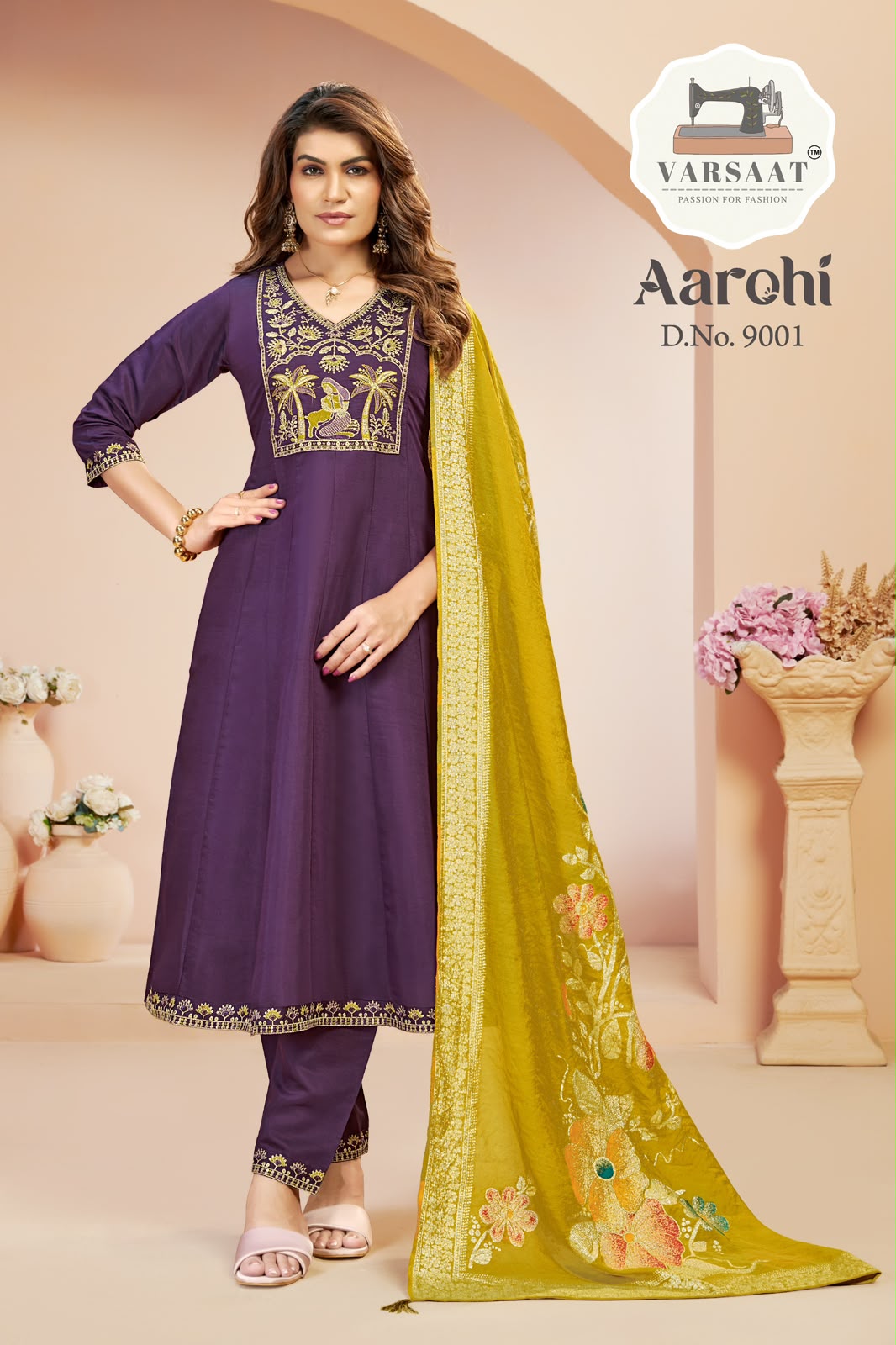 Aarohi Varsaat Two Tone Readymade Anarkali Suits Exporter India