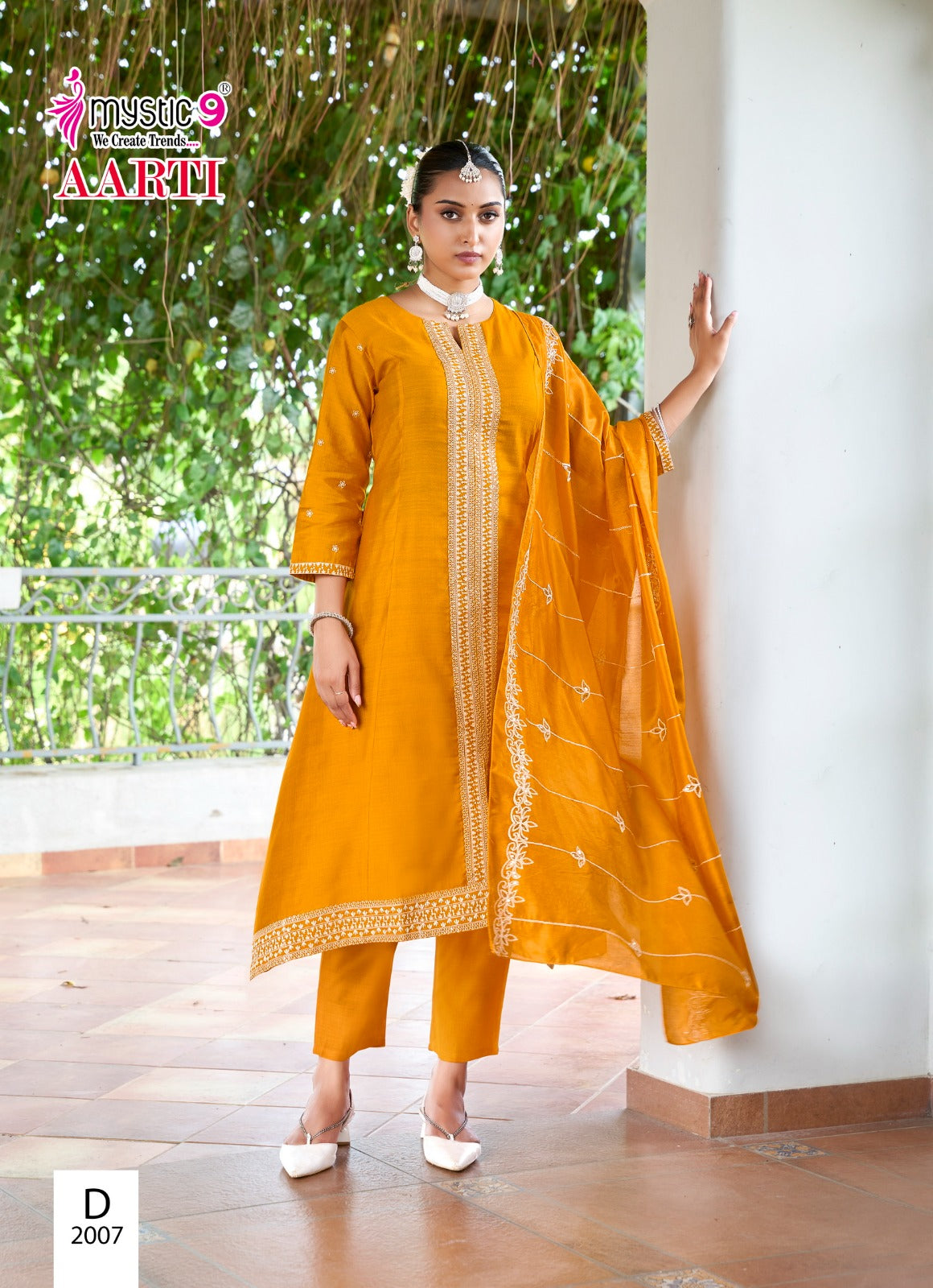 Aarti Vol 2 Mystic 9 Vertican Readymade Pant Style Suits Wholesale Price
