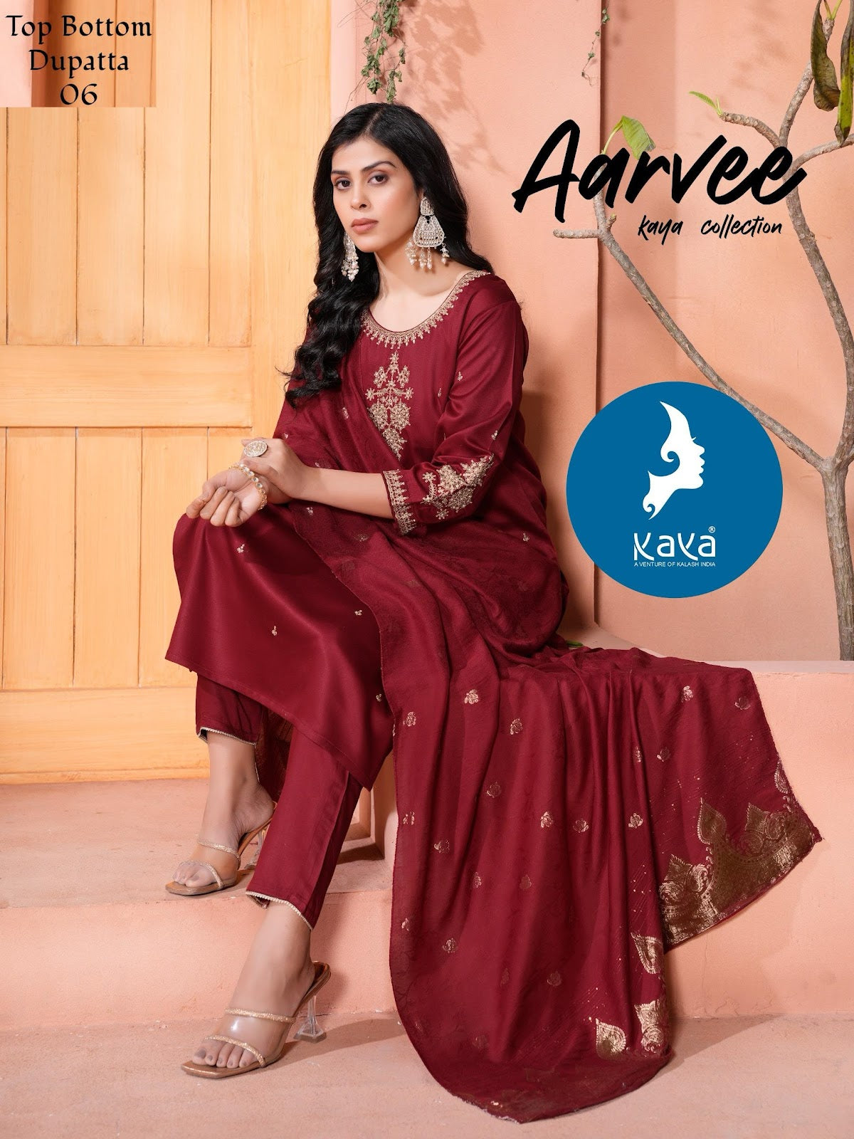 Aarvee Kaya Gaji Silk Readymade Suits Wholesale Price