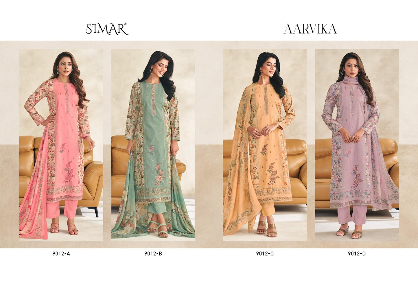 Aarvika Simar Pure Lawn Pant Style Suits Wholesale Rate