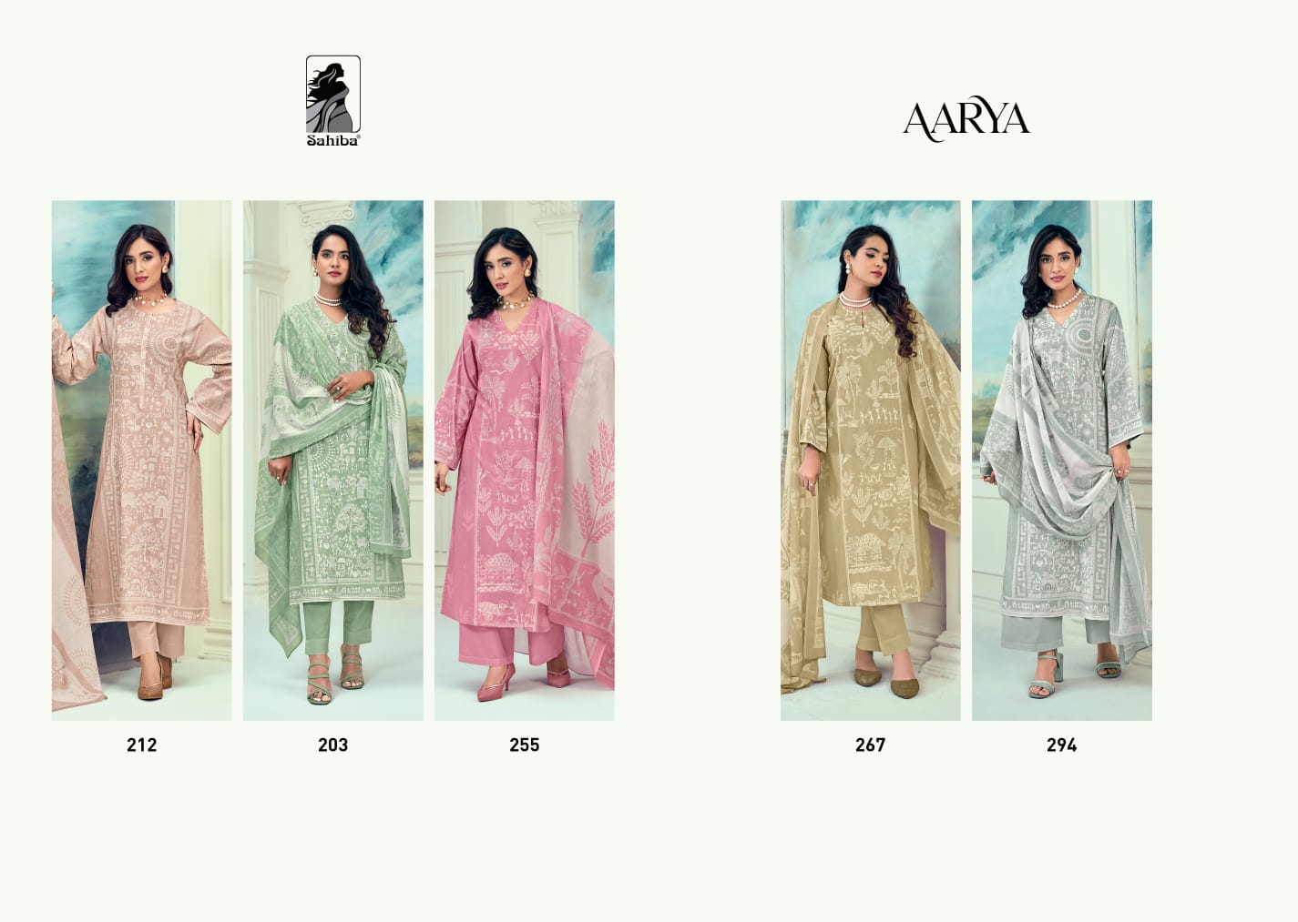 Aarya Sahiba Cotton Lawn Pant Style Suits