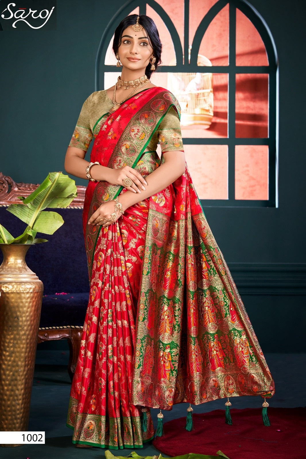 Aarya Satin Saroski Vol 1 Saroj Silk Sarees Wholesaler