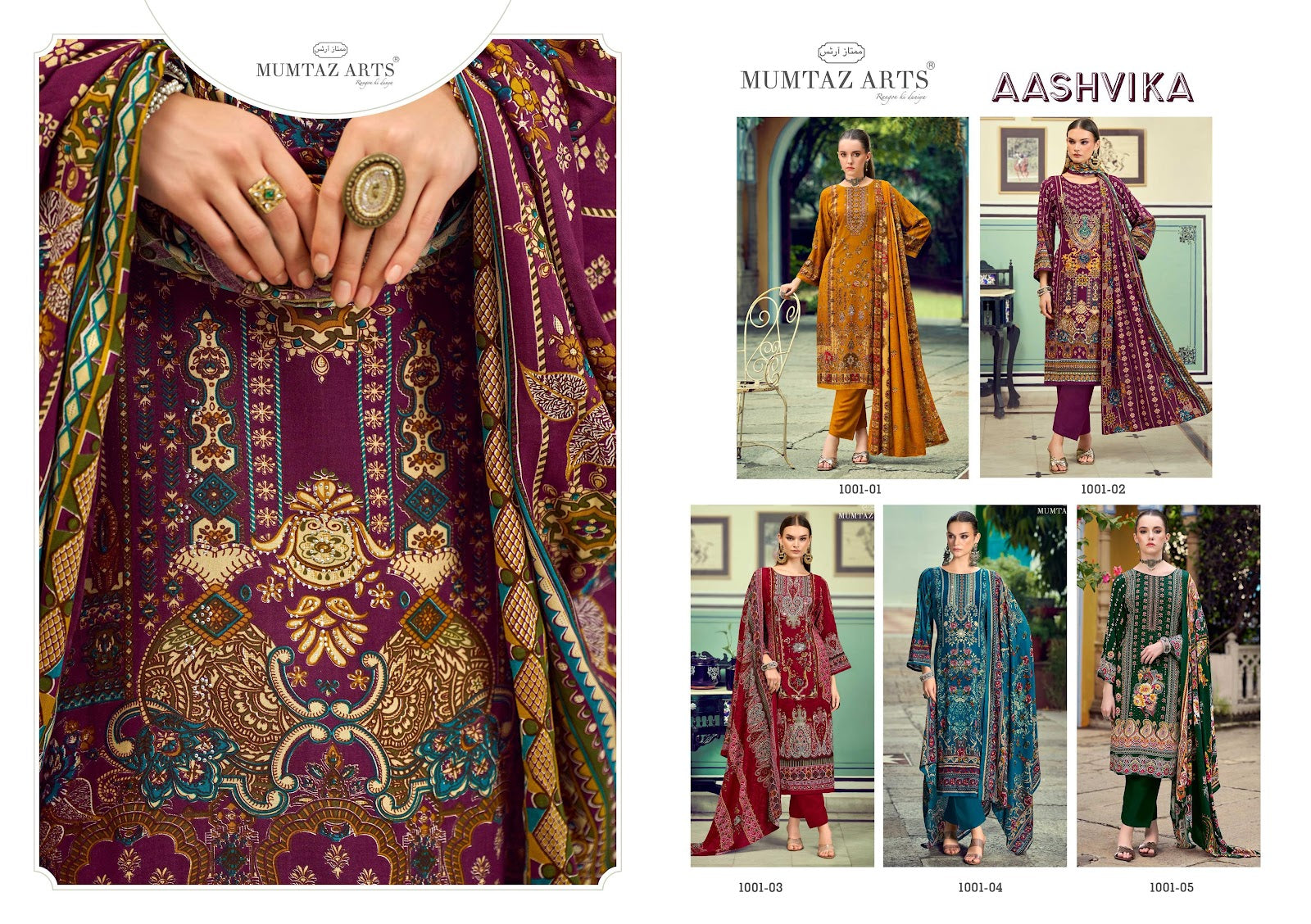 Aashvika Mumtaz Arts Silk Pashmina Suits Exporter – Kavya Style Plus