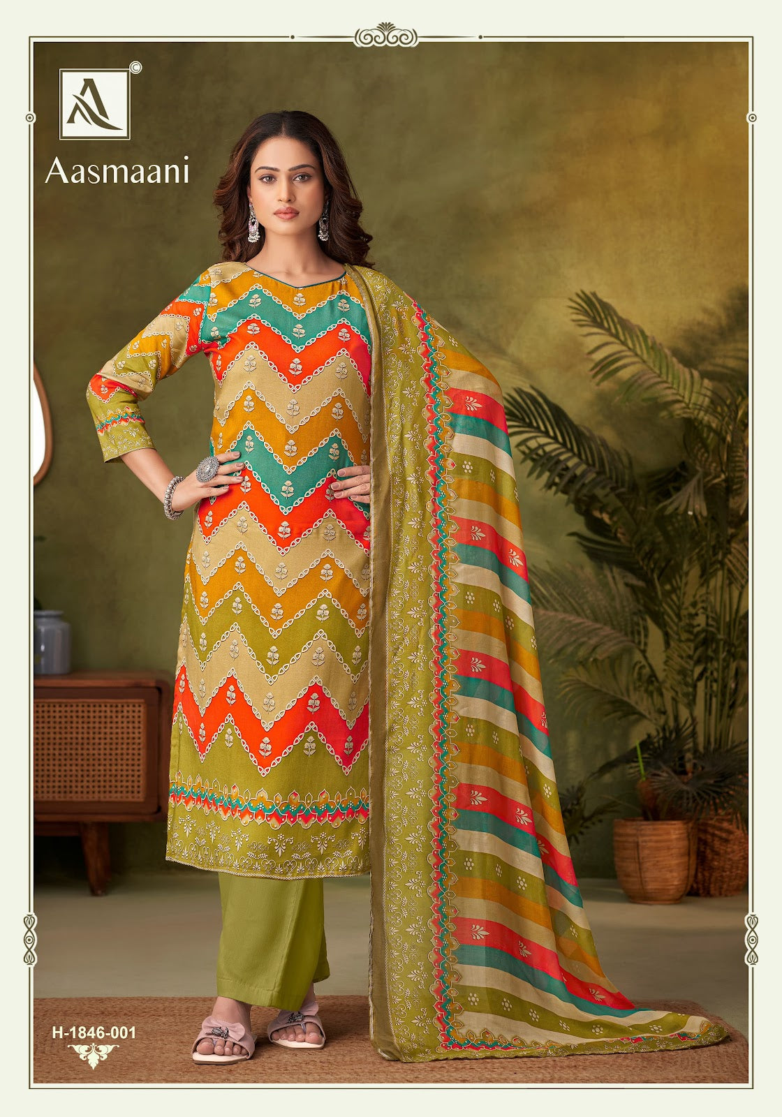 Aasmaani Alok Viscose Muslin Karachi Salwar Suits Wholesale Price