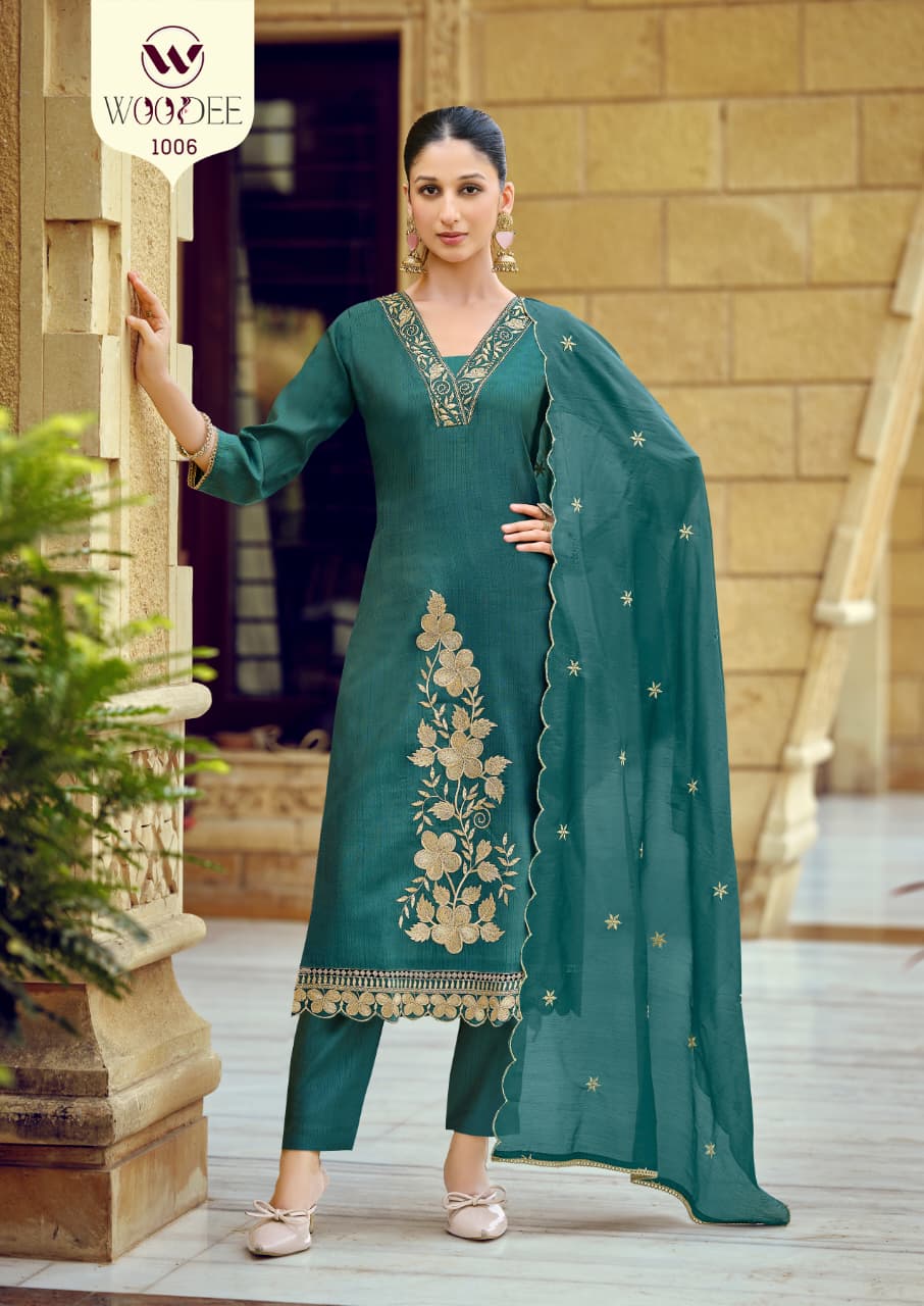 Aavani Woodee Viscose Weaving Readymade Pant Style Suits Manufacturer Ahmedabad