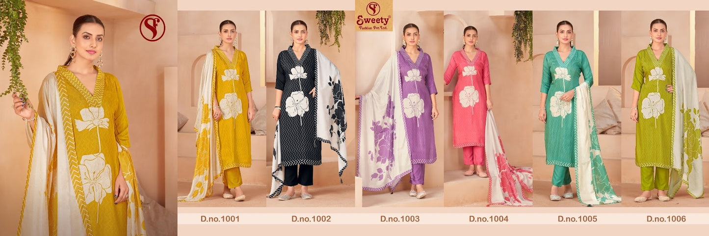 Aayat Vol 1 Sweety Fashion Pure Viscose Muslin Pant Style Suits Wholesale