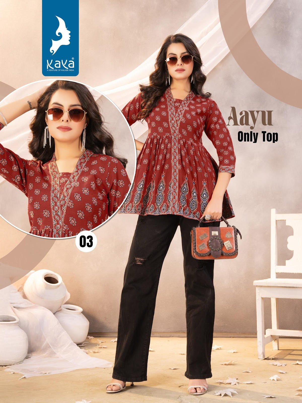 Aayu Kaya Cotton Fancy Tops Exporter
