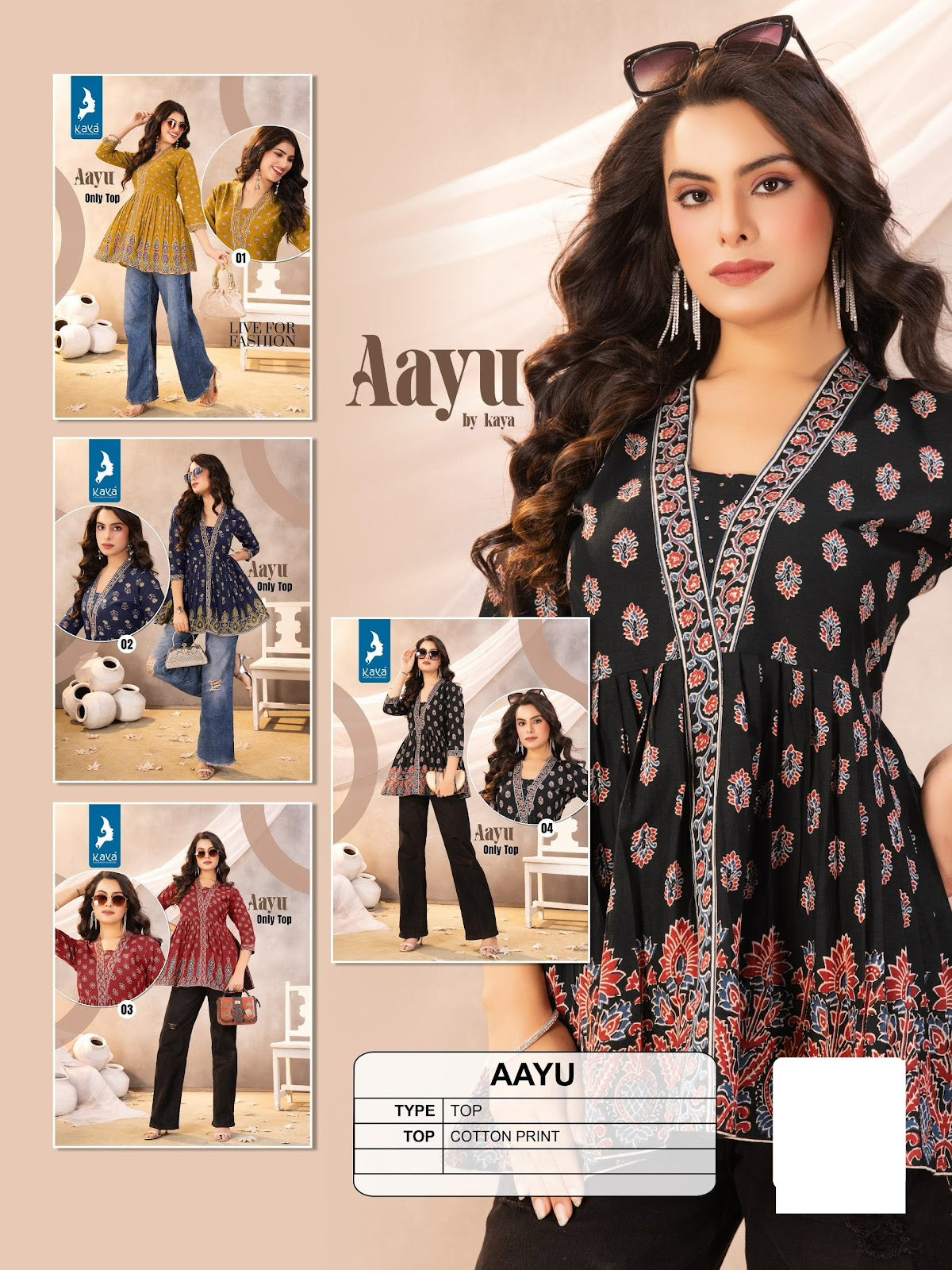 Aayu Kaya Cotton Fancy Tops Exporter