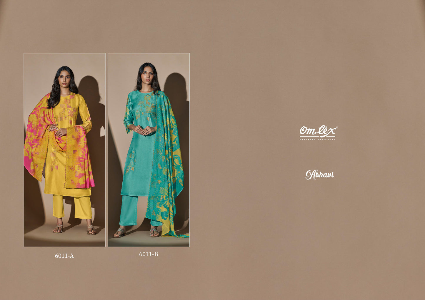 Abhavi 6011Ab Omtex Russian Silk Pant Style Suits Wholesale Rate