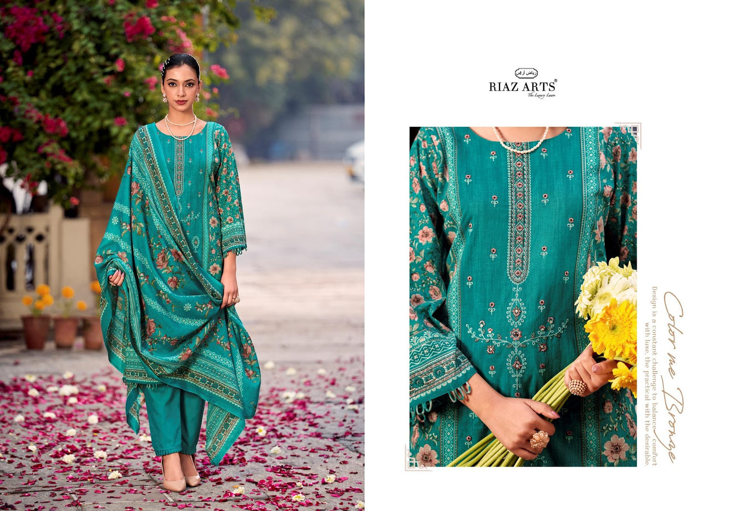 Abu Saeed Riaz Art Cotton Cambric Karachi Salwar Suits Supplier