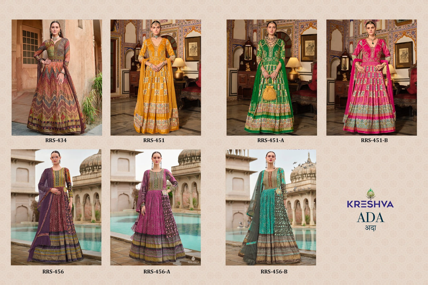 Ada Kreshva Smooth Silk Gown Dupatta Set Wholesale Rate