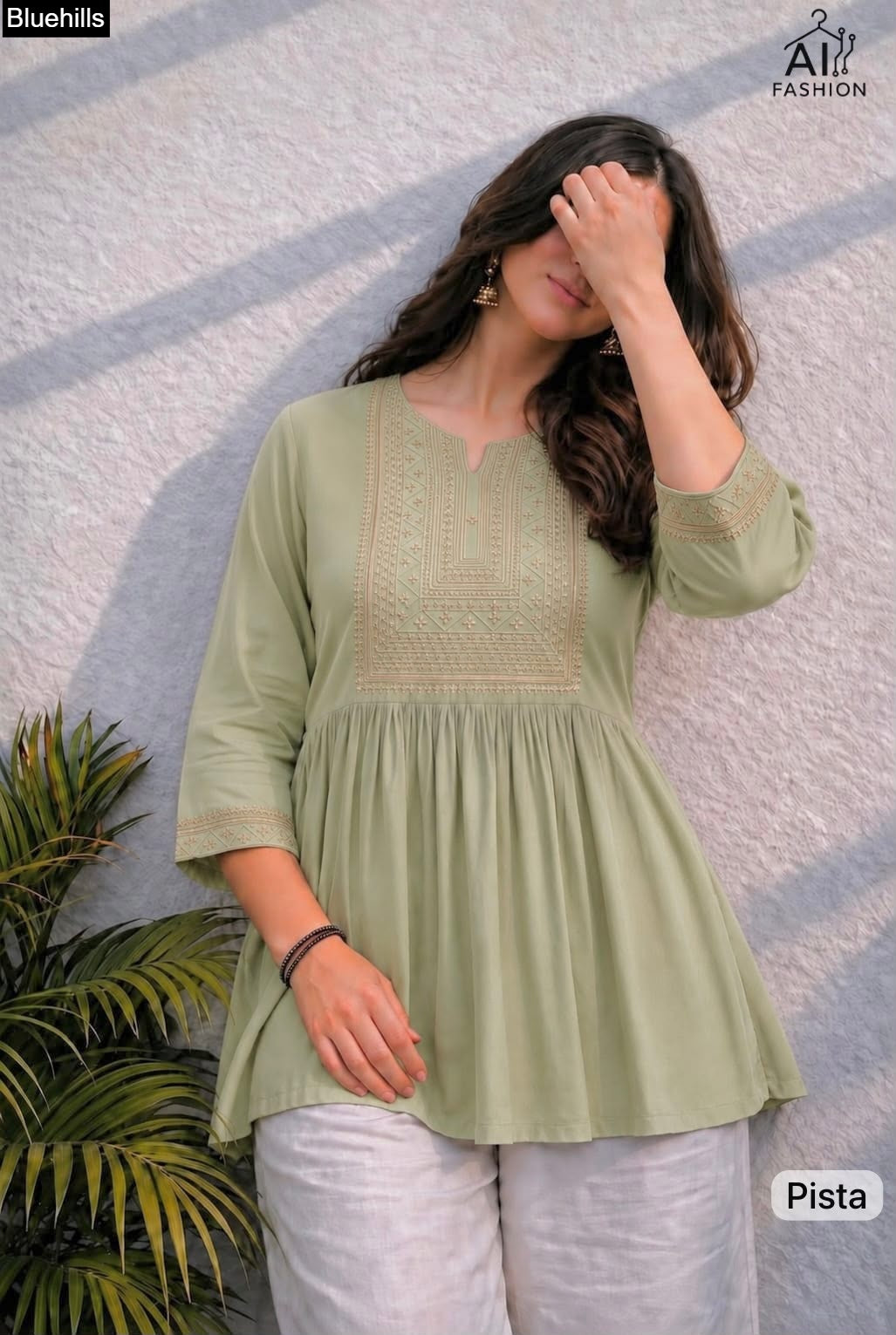 Adaa 2.0 Flair Bluehills Rayon Fancy Tops Supplier