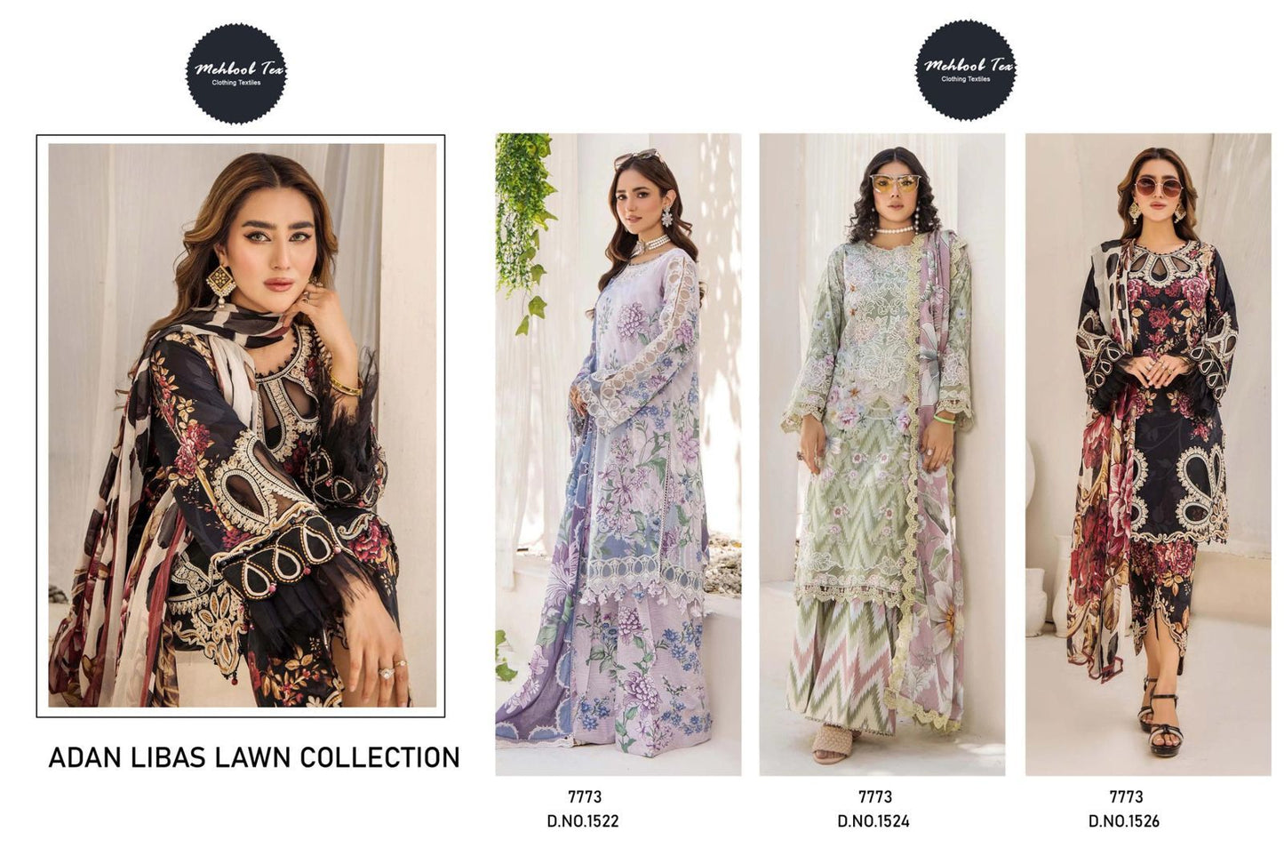 Adan Libas Lawn Collection Mehboob Tex Pure Cotton Pakistani Salwar Suits Supplier
