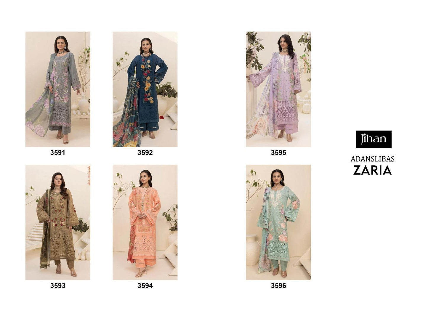 Adanslibas Zaria Jihan Pure Lawn Pakistani Salwar Suits Wholesaler Ahmedabad
