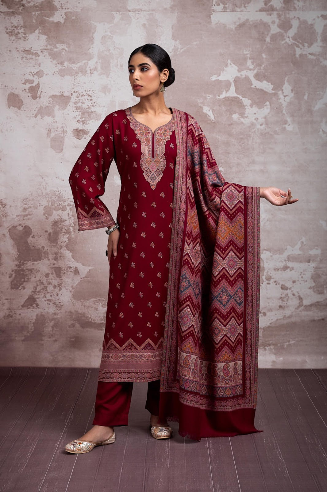Adeena Naariti Jacquard Pashmina Suits Wholesaler Ahmedabad