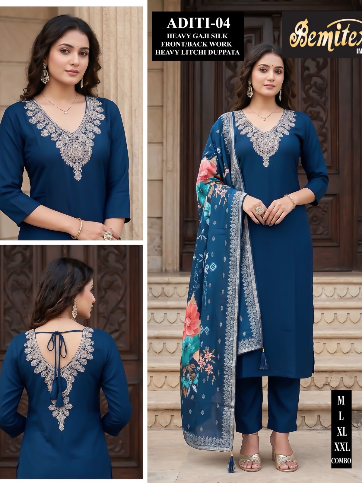 Aditi Bemitex Gajji Silk Readymade Pant Style Suits Wholesale