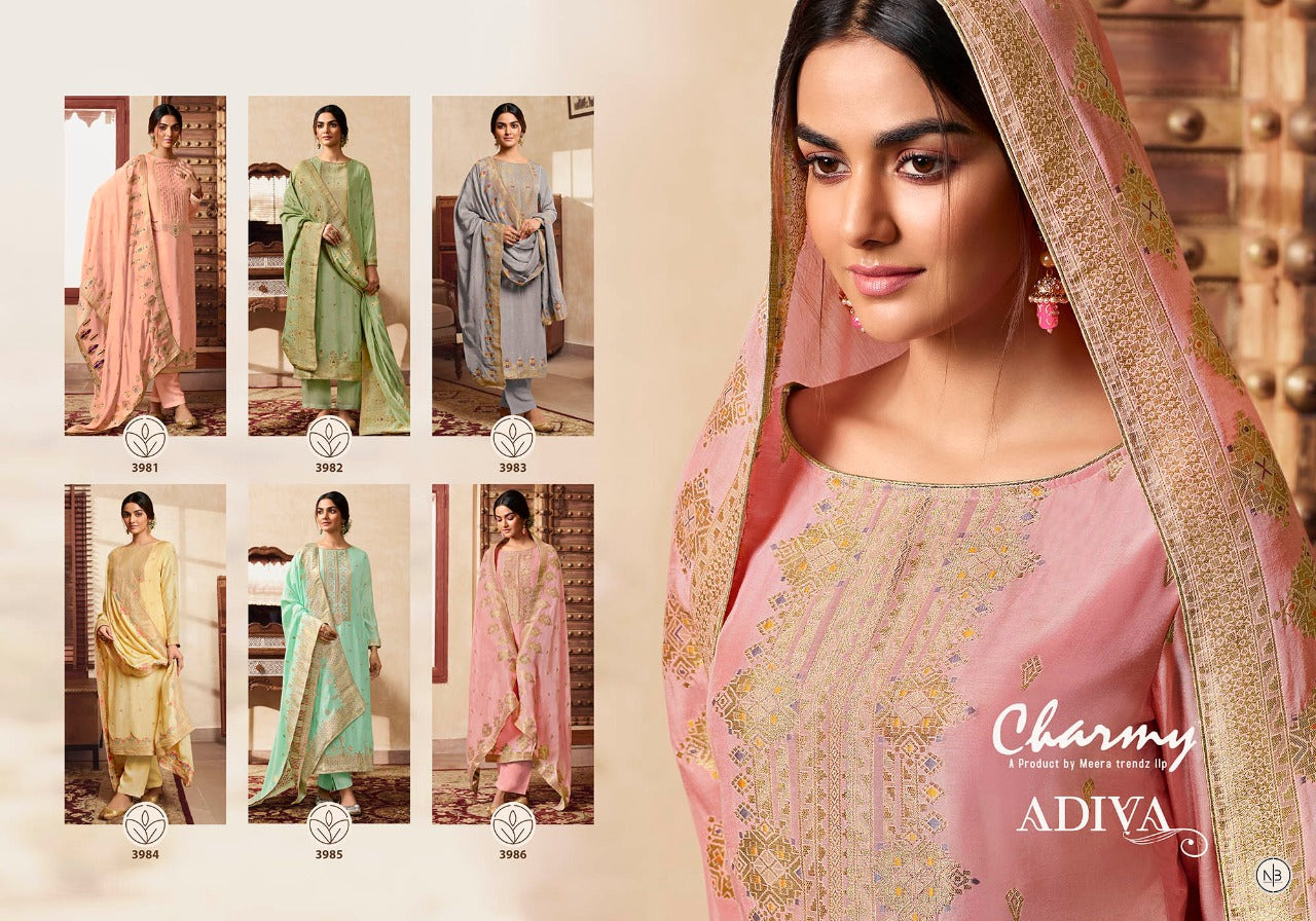 Adiva Charmy Muslin Silk Pant Style Suits Supplier