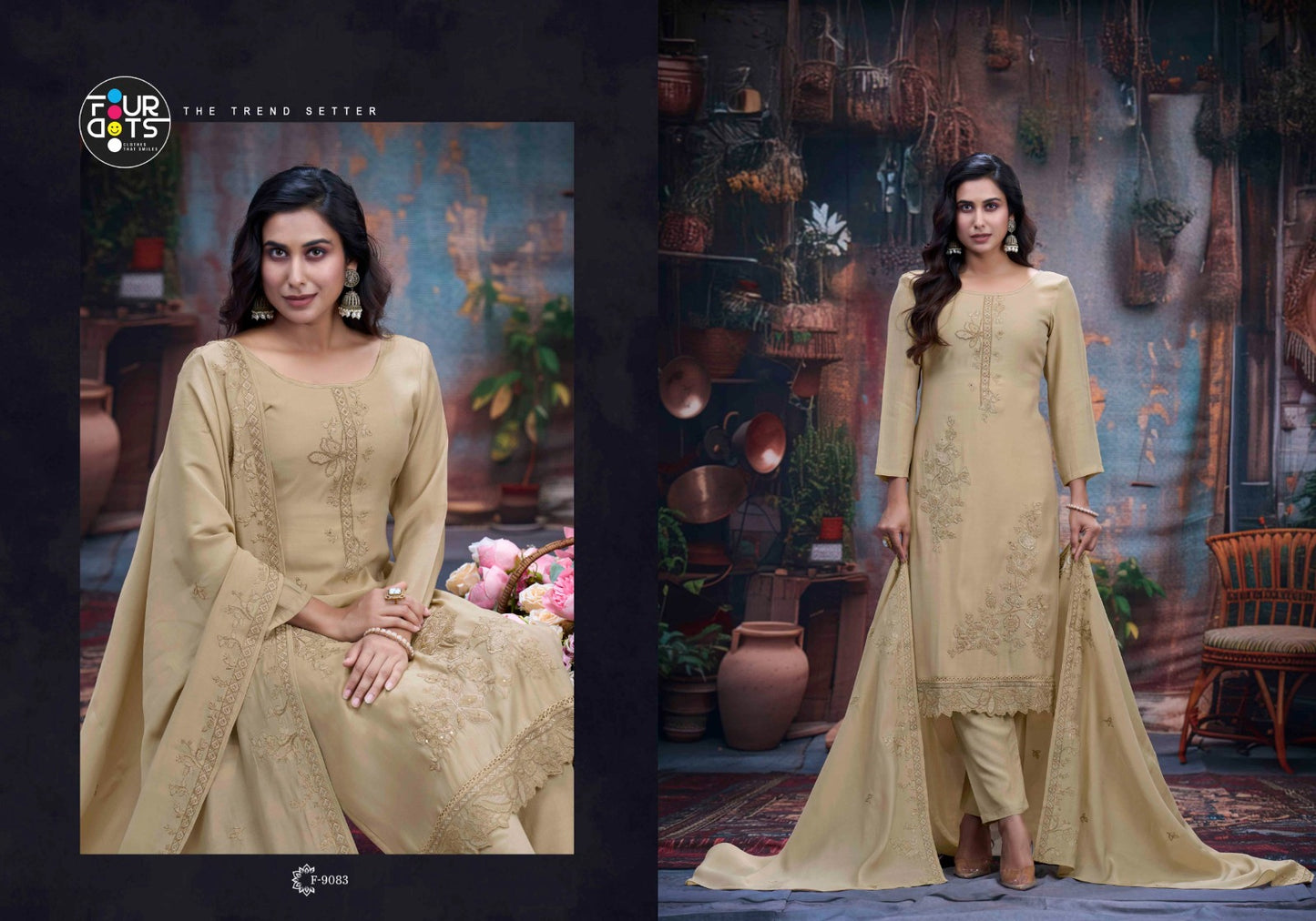 Adora Four Dots Mal Cotton Pant Style Suits Exporter Ahmedabad