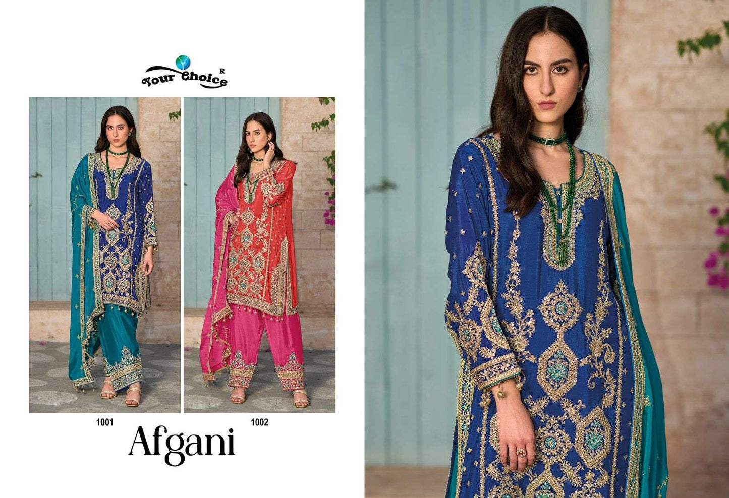 Afgani Your Choice Chinon Pakistani Readymade Suits Manufacturer India