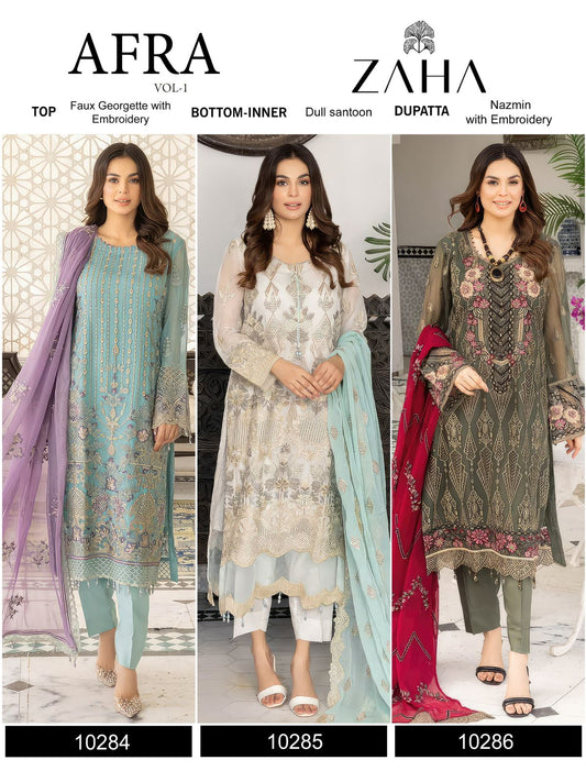 Afra Vol 1 Zaha Georgette Pakistani Salwar Suits