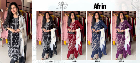Afrin 105 Al Fathima Fox Georgette Pakistani Salwar Suits Wholesale Price