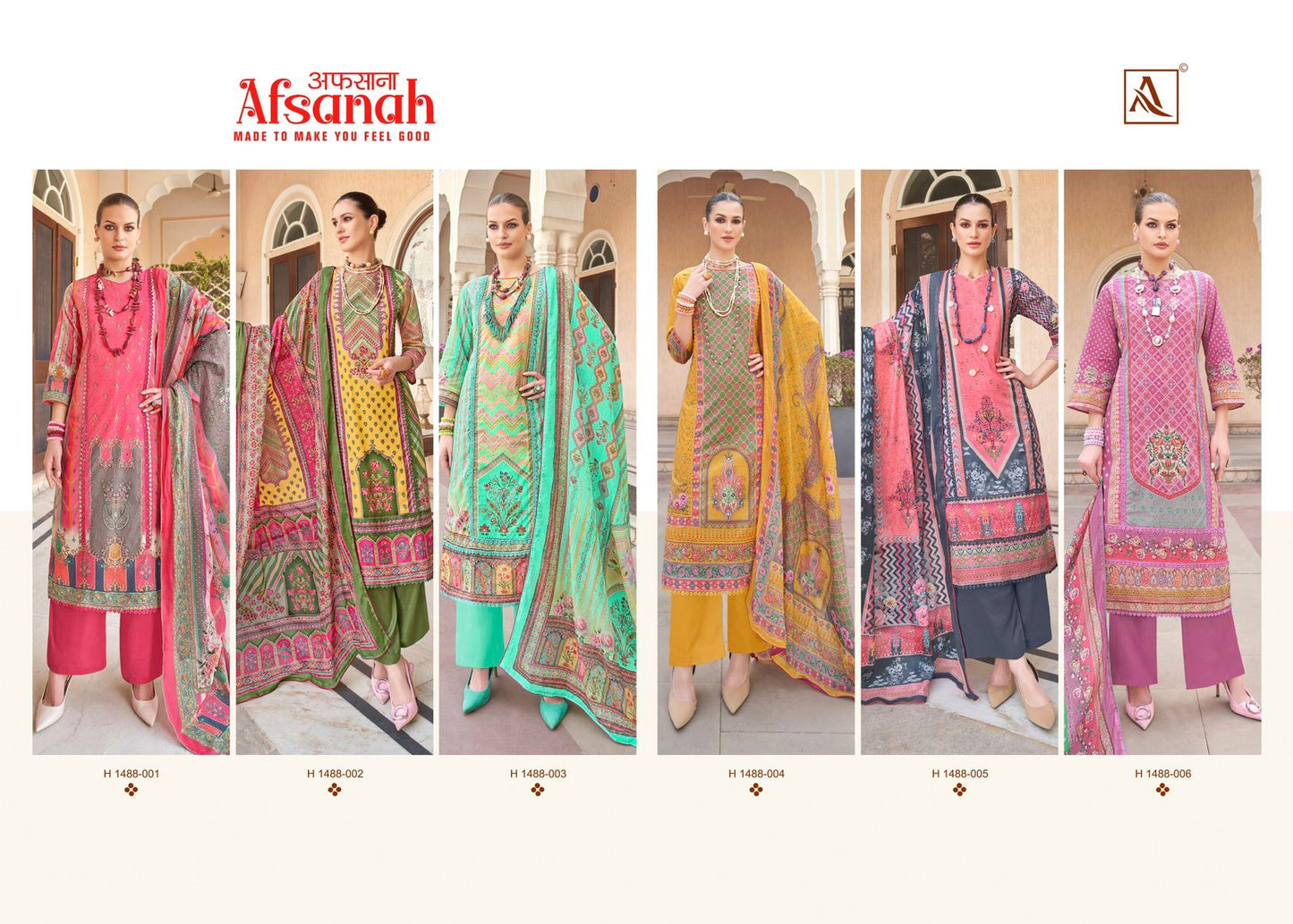 Afsanah Alok Lawn Karachi Salwar Suits Supplier Ahmedabad
